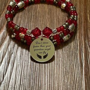 Handmade red bracelet don’t drive faster